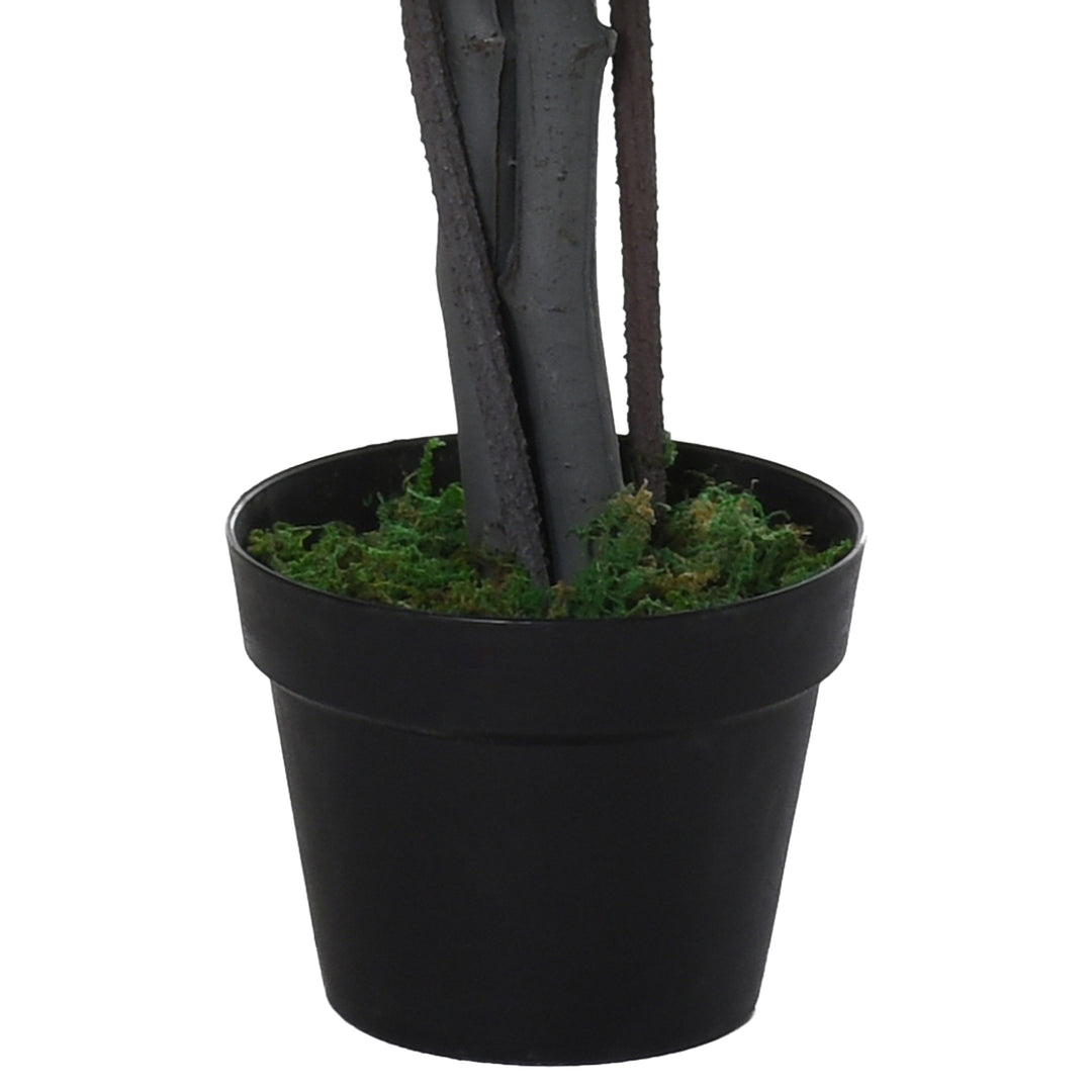 MCL Set of 2 Artificial Plants White Rose Floral in Pot, Fake Plants for Home Indoor Decor, 90cm, Purple