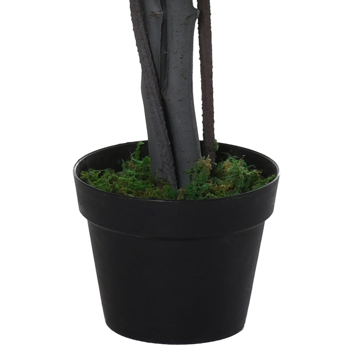 MCL Set of 2 Artificial Plants White Rose Floral in Pot, Fake Plants for Home Indoor Decor, 90cm, Purple