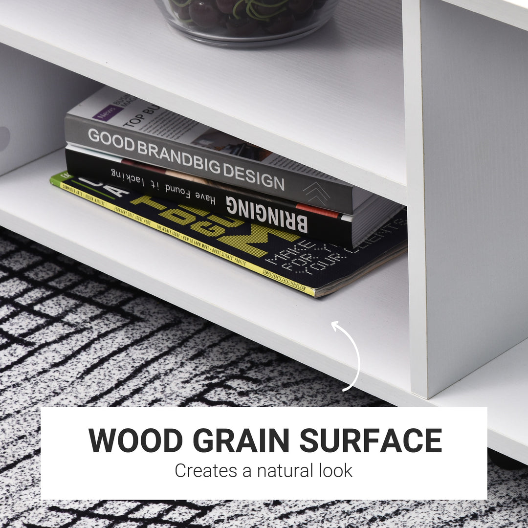 MCL Modern TV Cabinet Stand Storage Shelves Table Mobile Bedroom Furniture Bookshelf Bookcase White