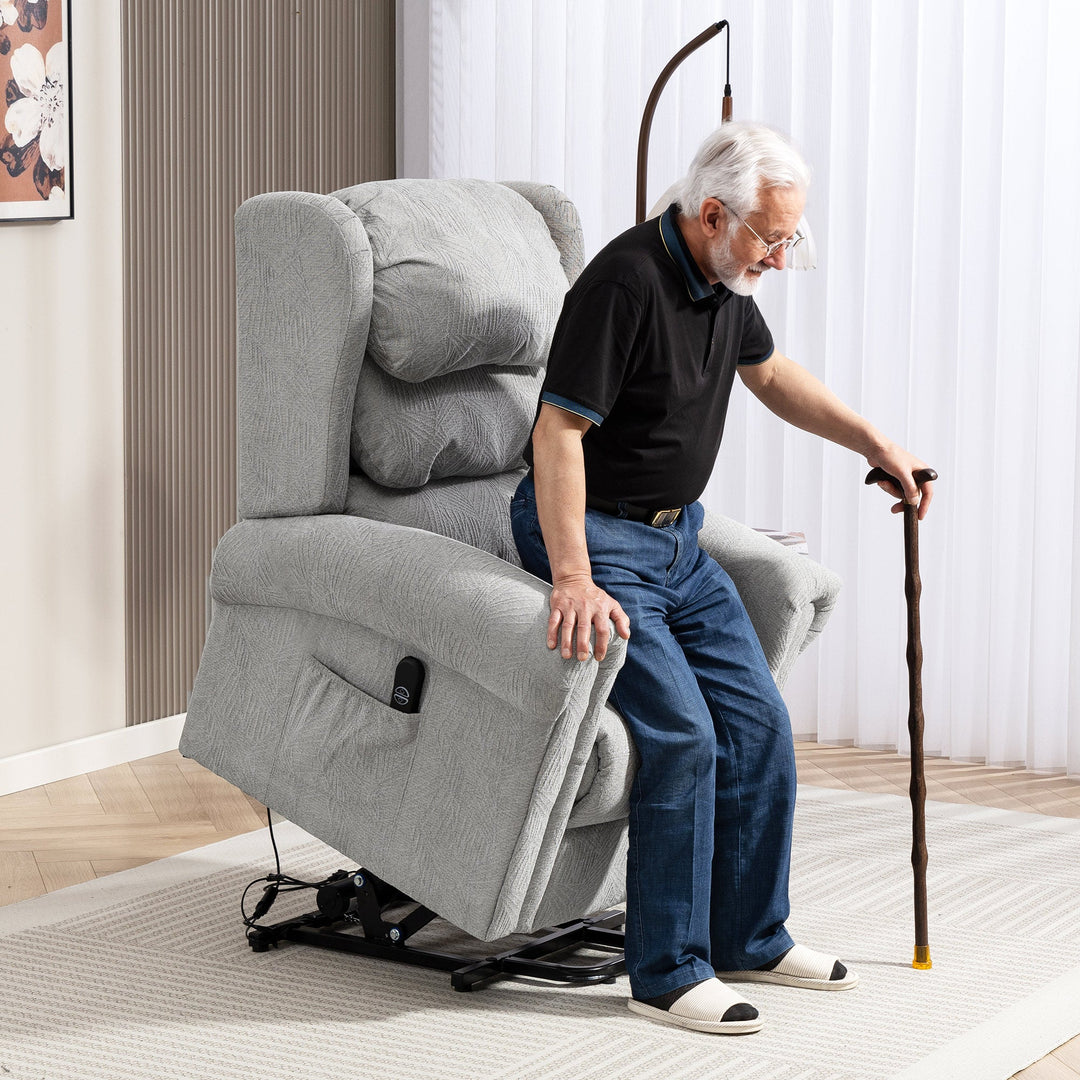 Velvet-Feel Electric Riser Recliner Chair