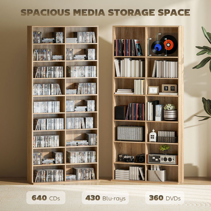 640 CD Storage Tower - Nature Wood Finish