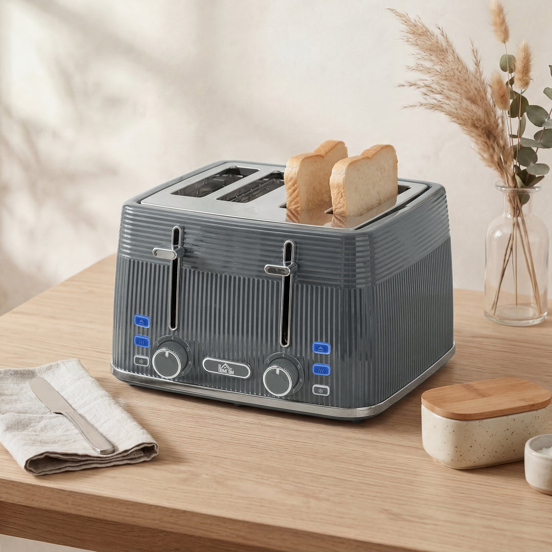 4 Slice Toaster with 7 Browning Levels, Bread Toaster with Removable C