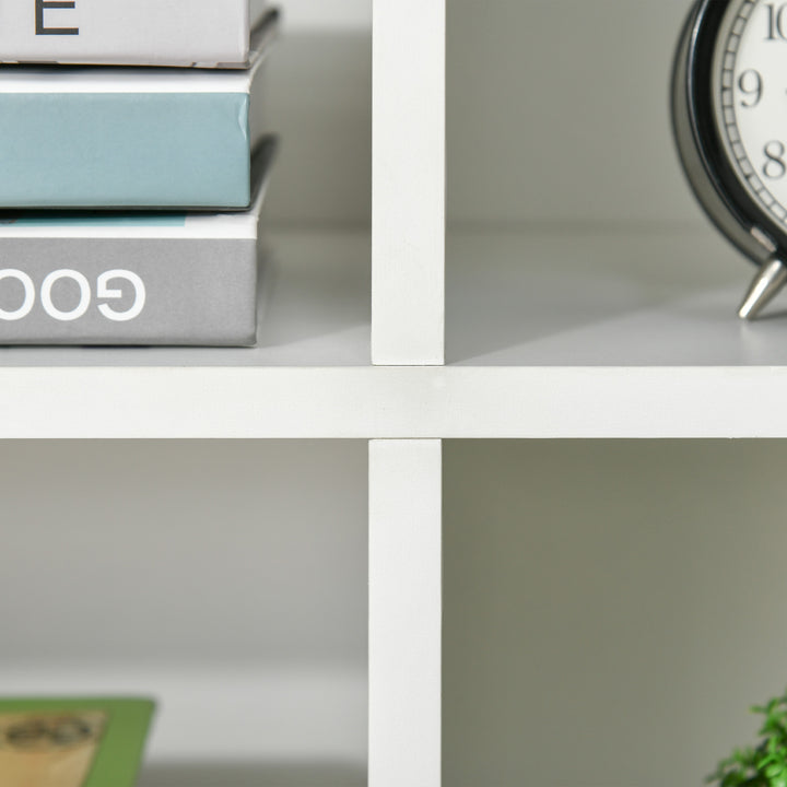 HOMCOM Bookcase Modern Bookshelf Display Cabinet Cube Storage Unit for Home Office Living Room Study White