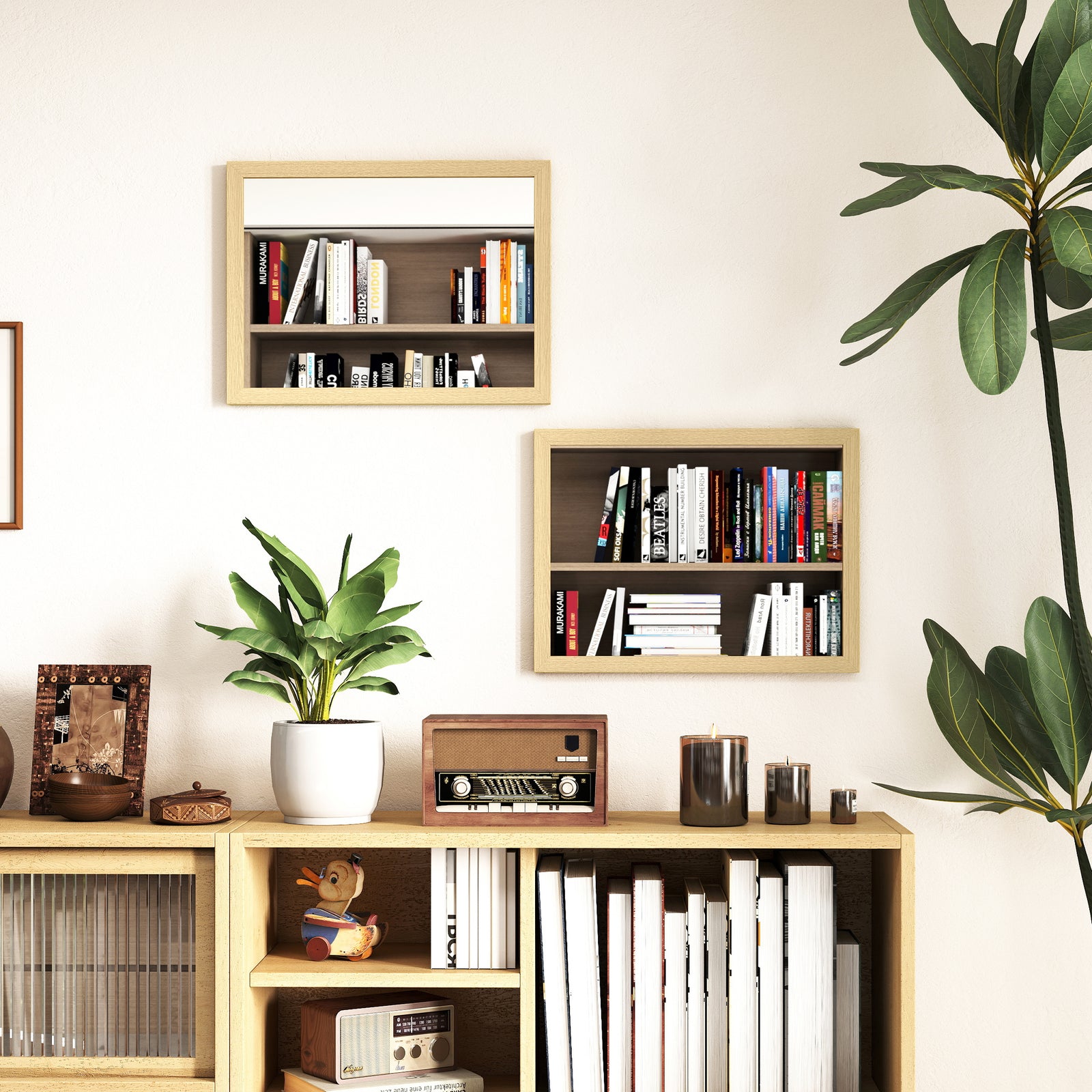 Wall Bathroom Mirror, 30 x 40 cm Wall-Mounted Mirror for Living Room, 