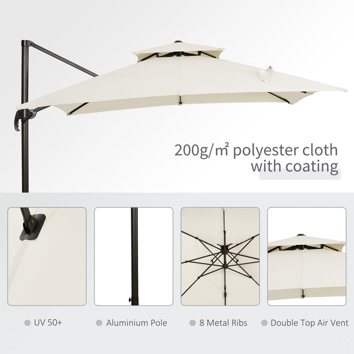 MCL Steel Frame Outdoor Roma Cantilever Umbrella