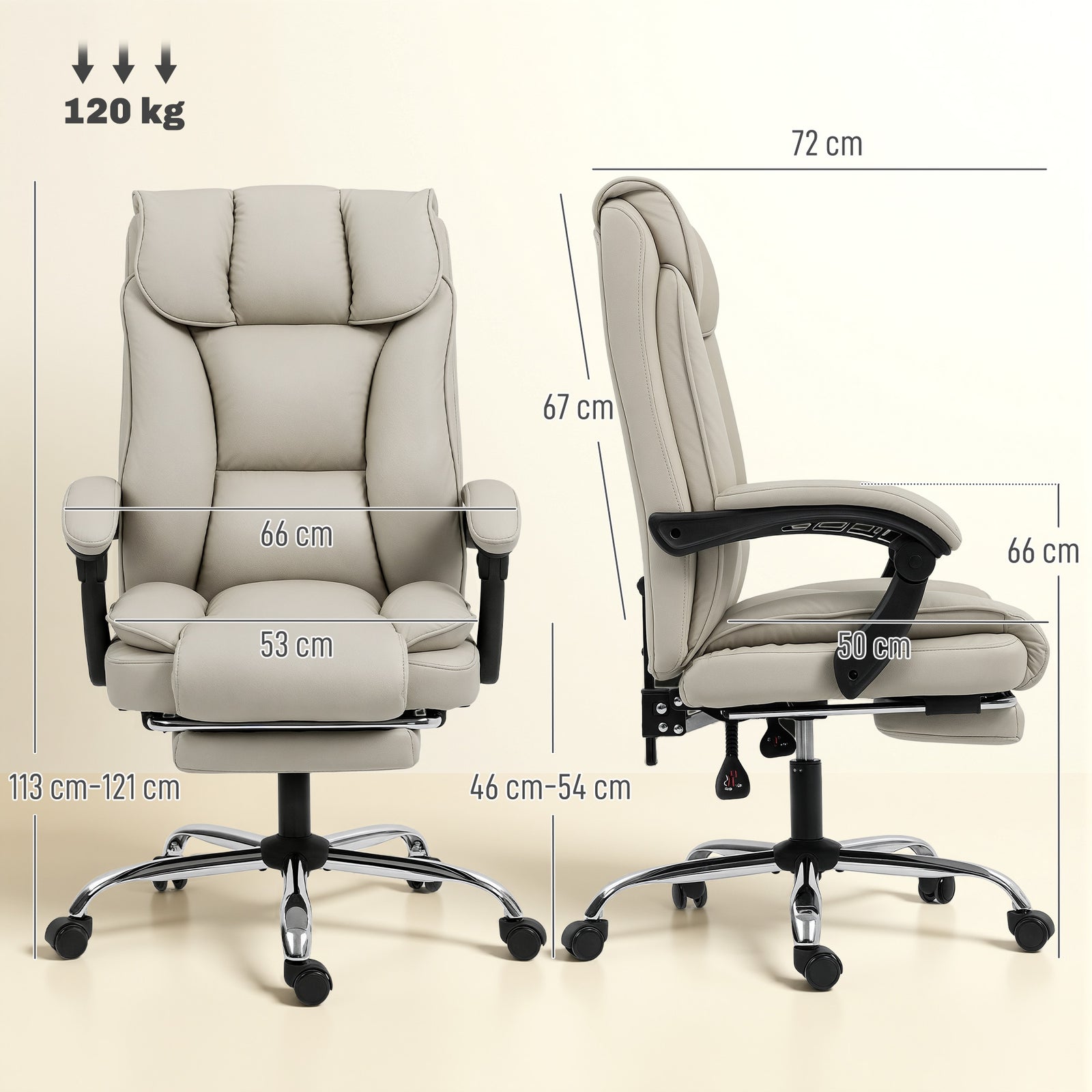 Pet-Friendly Faux Leather Computer Desk Chair, Executive Office Chair 