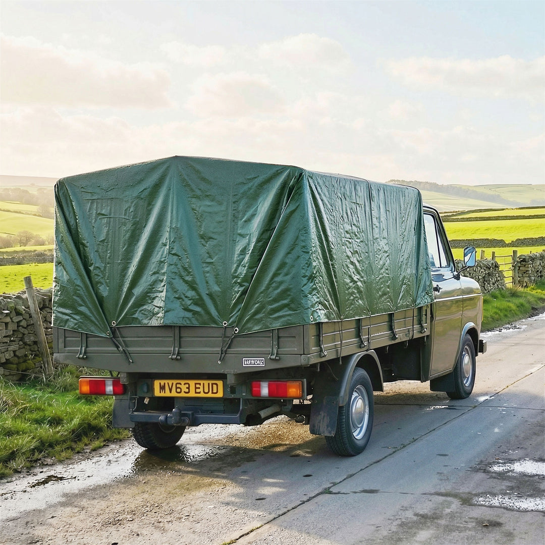 4 x 6m Waterproof Tarpaulin, 90GSM Tear-Resistant PE Tarp with Reinfor