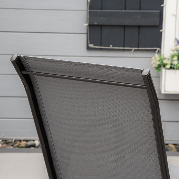 Set of Four Stackable Mesh Seat Chairs - Dark Grey