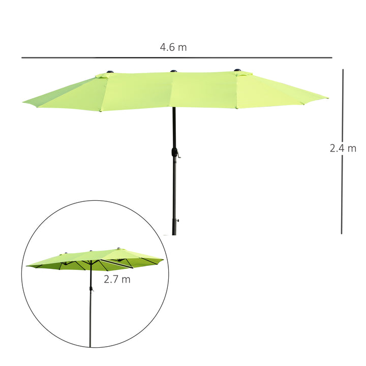 Double-side Umbrella Parasol, Φ2.7x4.6Wx2.4H m-Grass Green