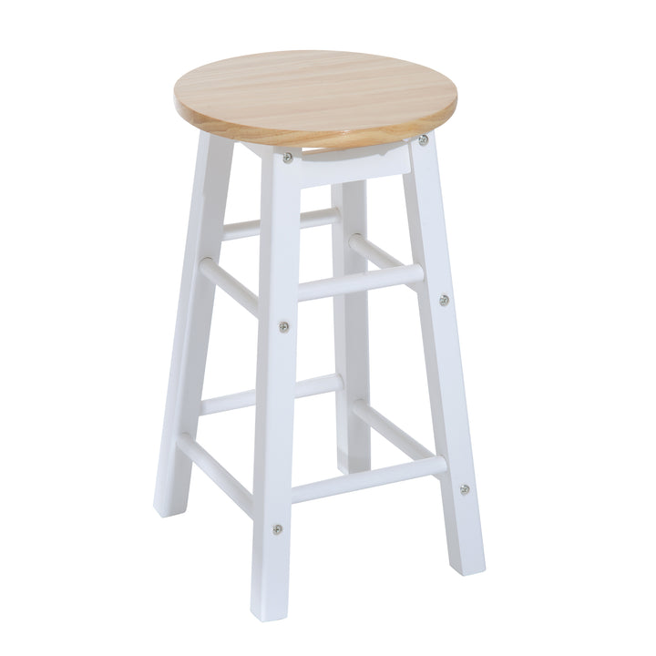 3 Pieces Dining Room Set, Mobile Foldable Dining Table and 2 Stools with Storage Shelf, 2 Drawers and 6 Wheels, Drop Leaf Bar Table and Stools for Home Kitchen Pub, White