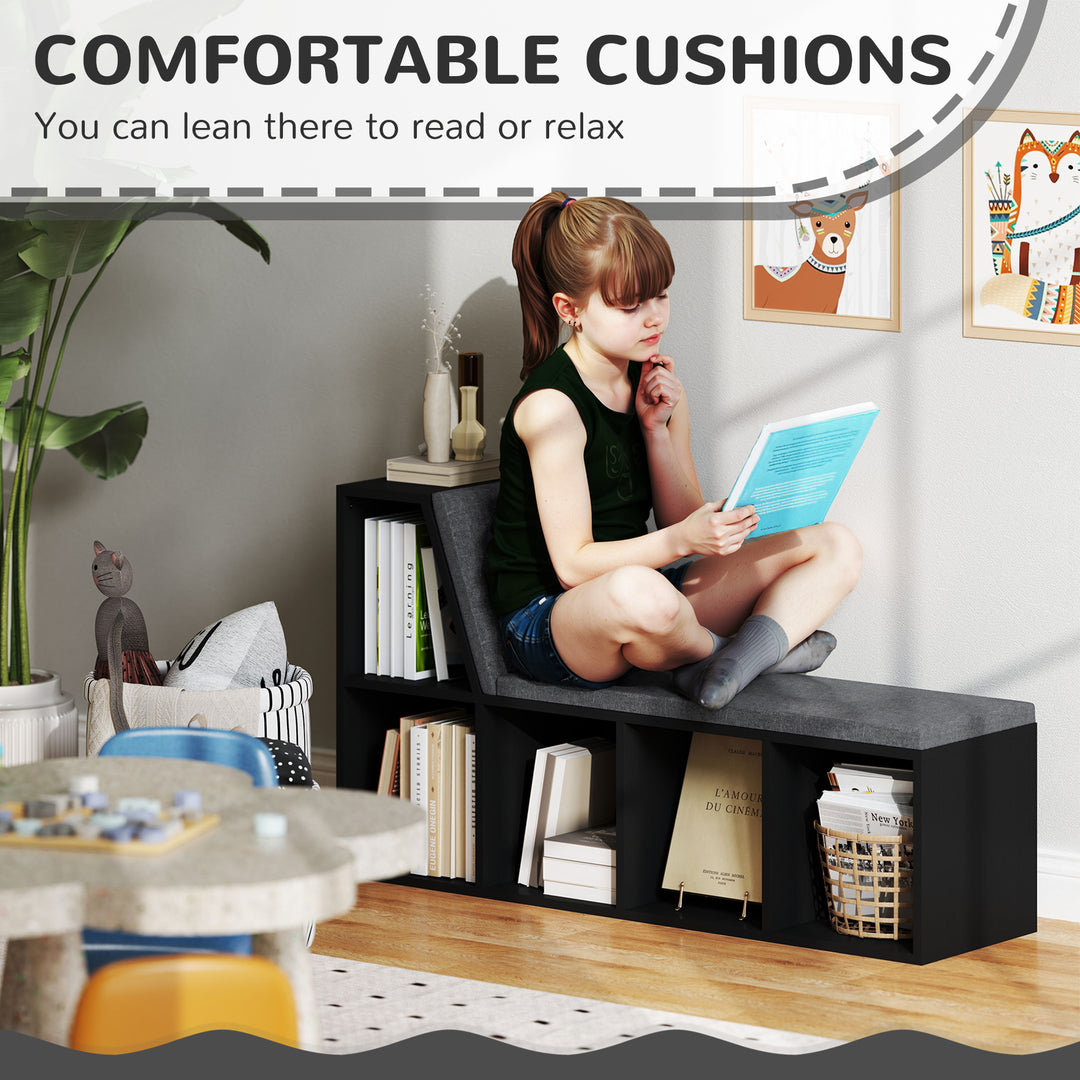 2 Tier Modern Bookcase Bookshelf with Removable Cushions for Living Ro