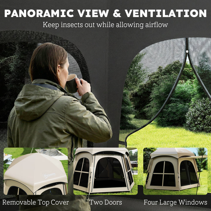Pop Up Tent 3000mm Waterproof Instant Camping Tent 3-4 Person with 2 D
