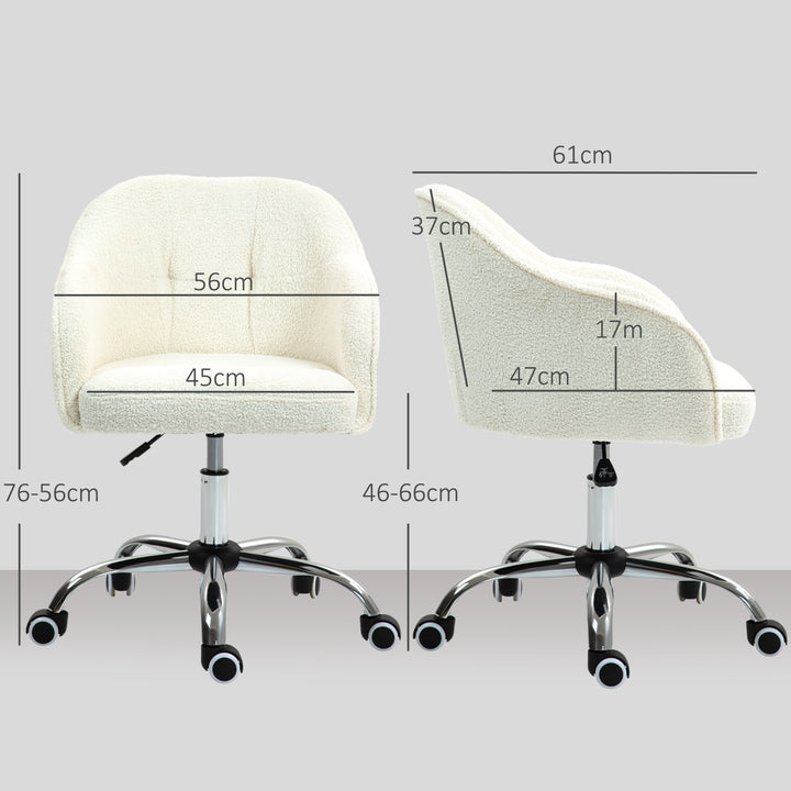 46-56 cm Teddy Fleece Office Chair - Cream