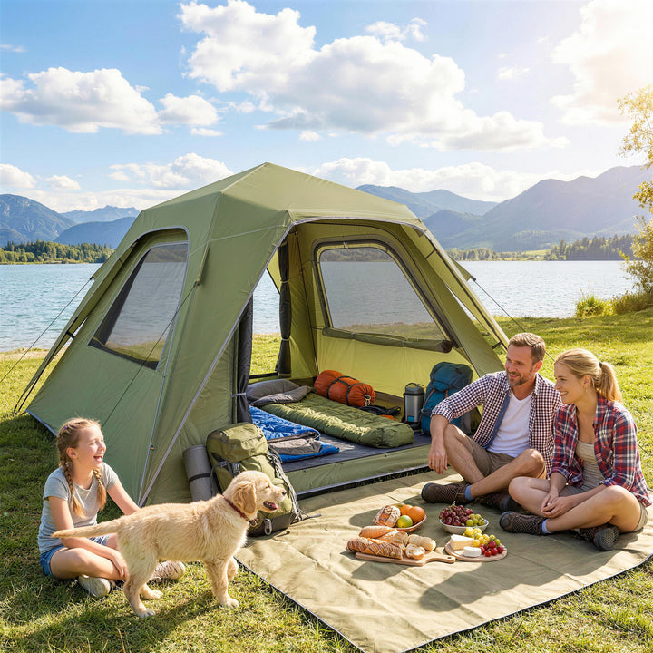 Pop Up Tent 3000mm Waterproof Camping Tents with Mesh Windows 2-3 Peop