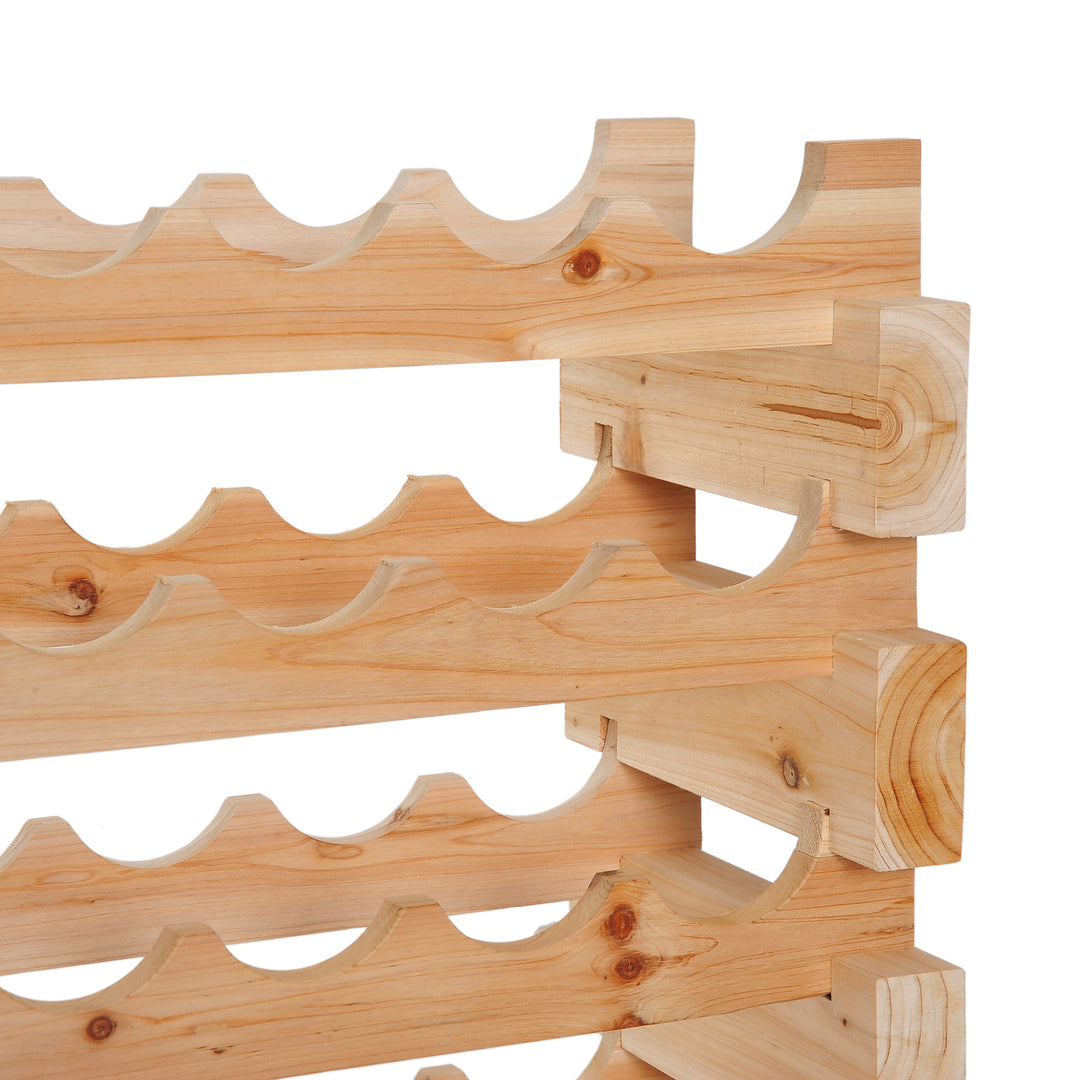 Six-Tier, 72 Bottle Wooden Wine Rack - Natural