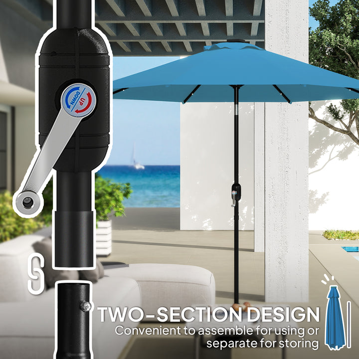 2.7m LED Light Parasol Umbrella - Blue