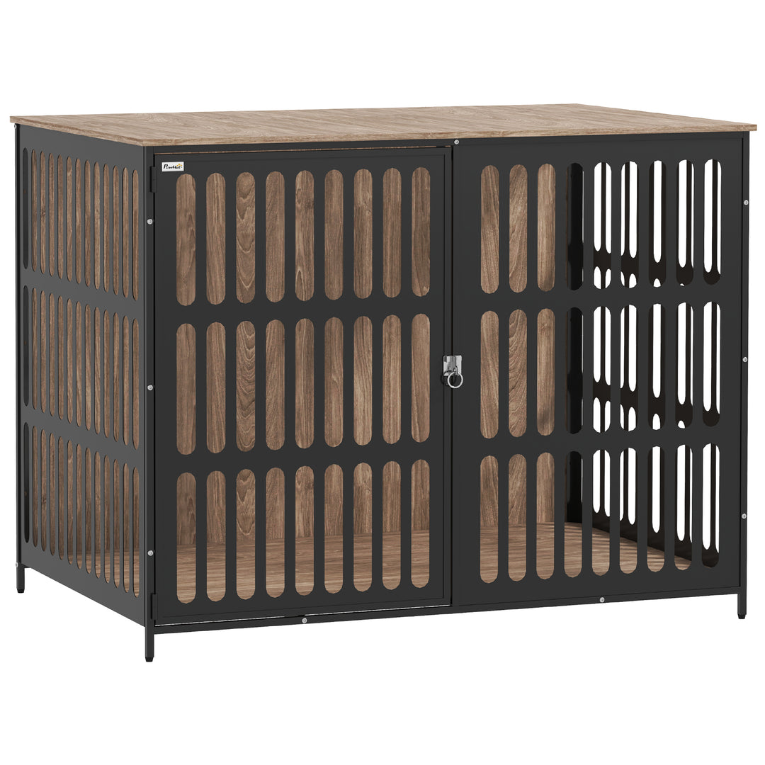 Dog Crate Furniture with Anti-Chew Resistant Mesh, Anti-Escape Single Door, for Extra Large Dogs, 118 x 80 x 92 cm