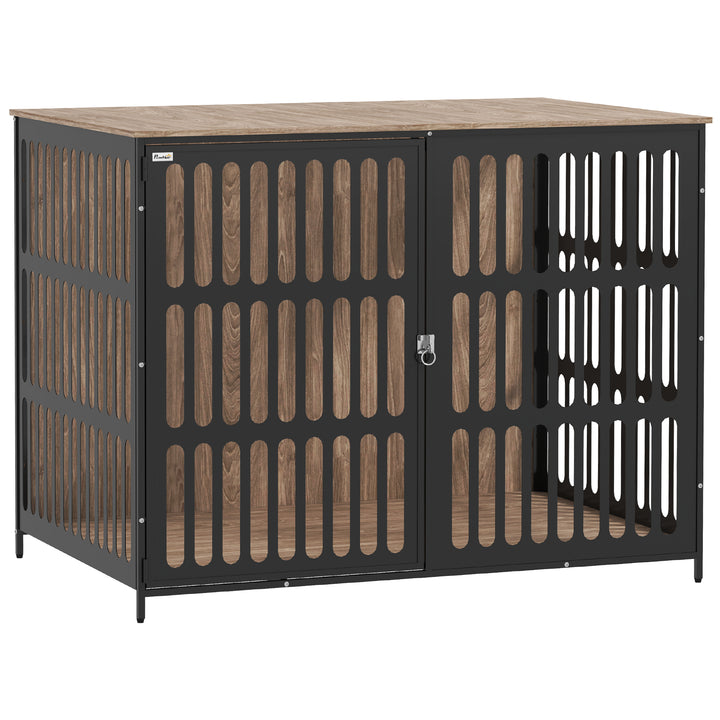 Dog Crate Furniture with Anti-Chew Resistant Mesh, Anti-Escape Single Door, for Extra Large Dogs, 118 x 80 x 92 cm