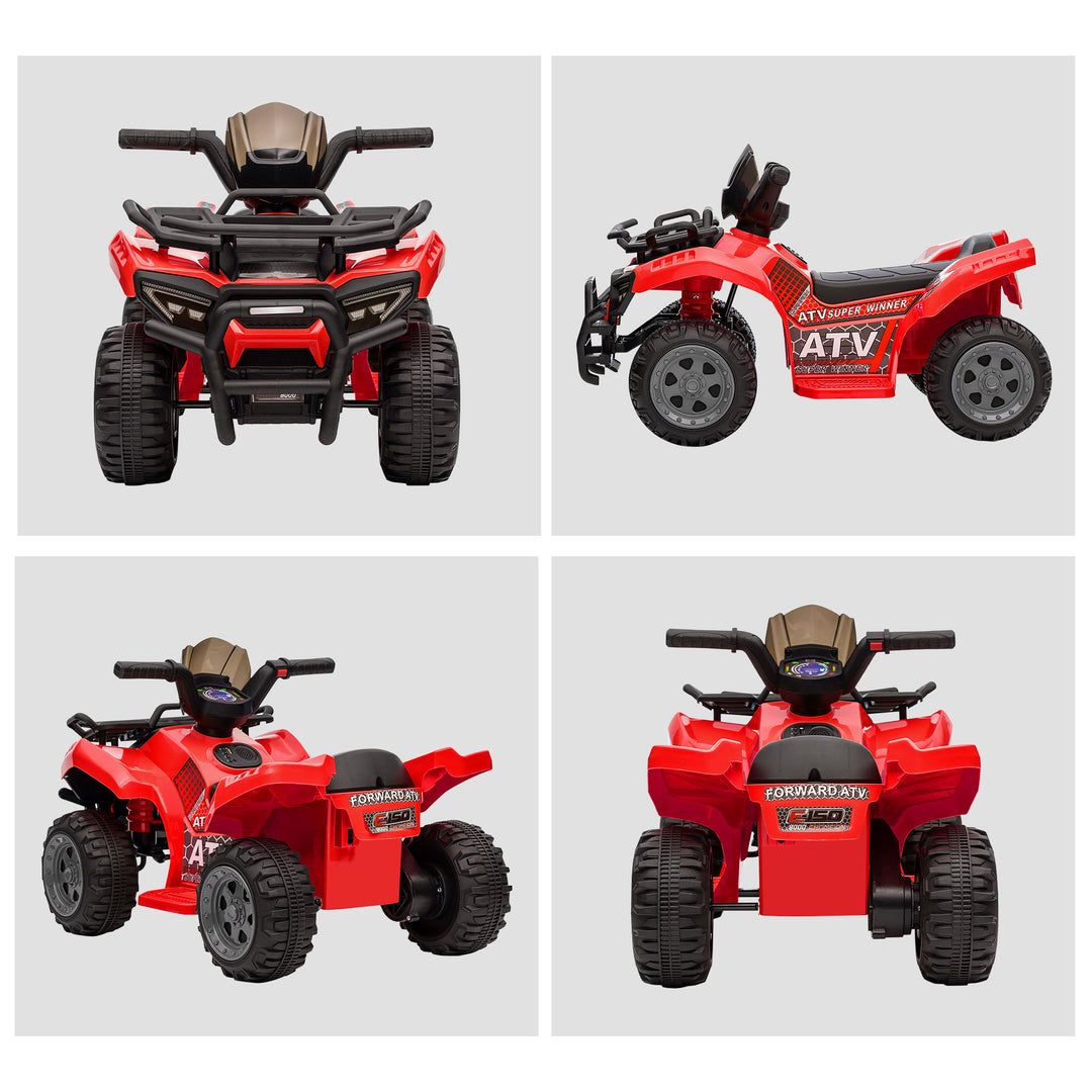 6V Kids Electric Ride on Car Toddlers Quad Bike All Terrain Vehicle Toy With Music for 18-36 months Red
