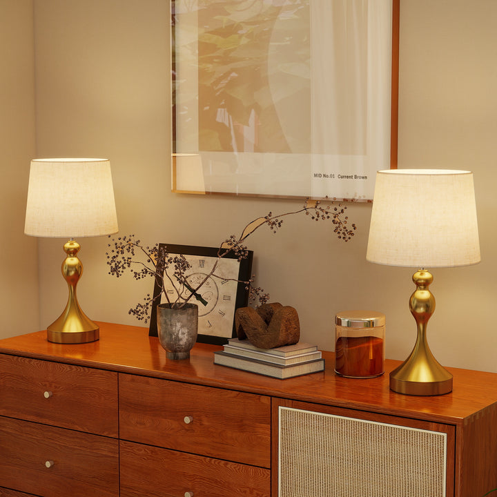 Set of Two Three-Colour Lamps, with USB Ports