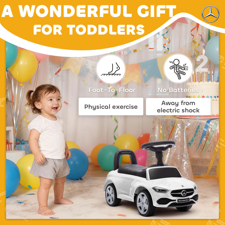 Official Mercedes-Benz Ride On Car, Foot to Floor Sliding Walker with 
