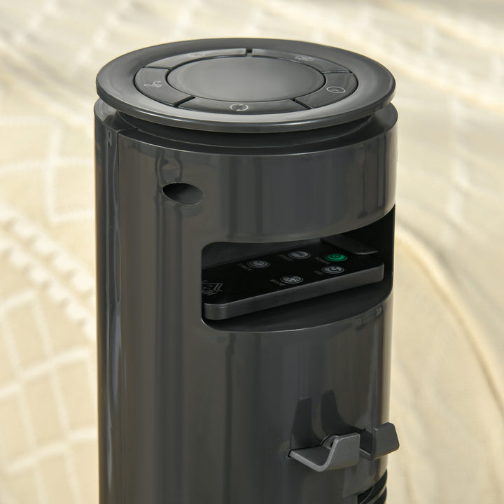 30'' Freestanding Tower Fan, 3 Speed 3 Mode, 10h Timer, 70 Degree Oscillation, LED Light, 5M Remote Controller, Dark Grey
