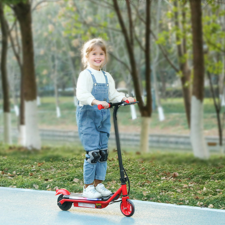Electric Scooter for Kids Ages 6-14, with Dual Brakes, Flash Wheel and Colourful Light, Kids Electric Scooter E Scooter, Up to 12 KM/H & 10 KM, Red