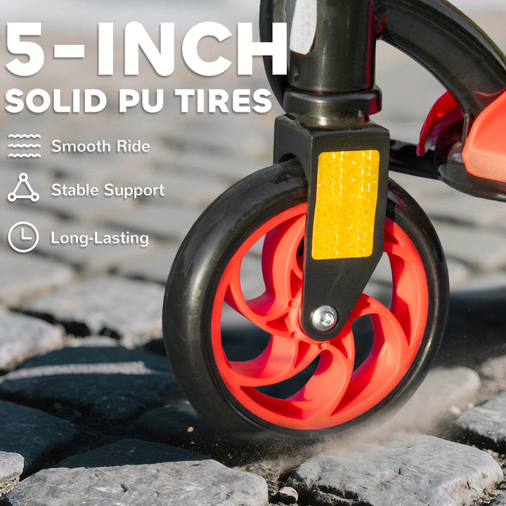 MCL Foldable Electric Scooter, with LED Headlights, for Ages 7-14 Years, Red