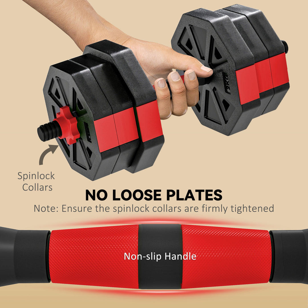 6-in-1 Adjustable Weight Dumbbells Set, Used as Kettlebell, Barbell, D