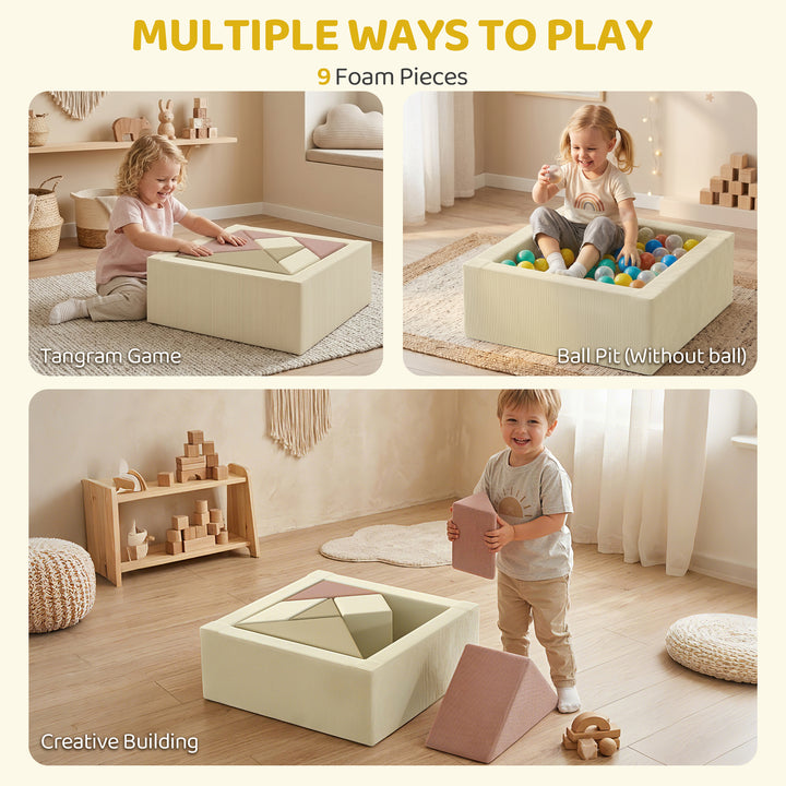 Soft Play 9 Piece Foam Climbing Blocks Soft Play Set with Tangram Play