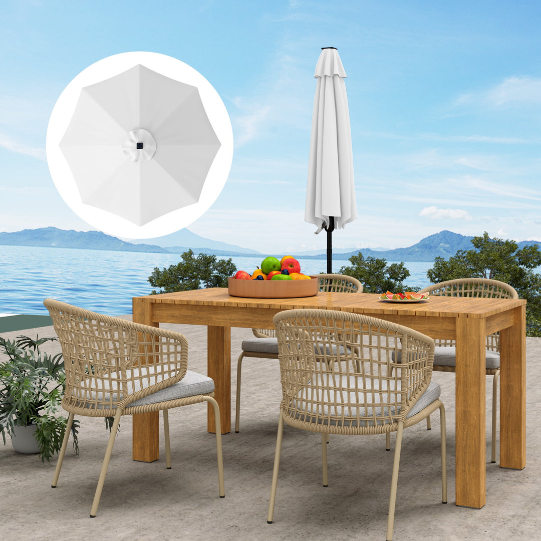 3 m Replacement Parasol Canopy with Top Vent, UPF 50+ Garden Parasol Replacement Canopy, 8 Rib Parasol Cover Replacement Fits Various Frames, Cream