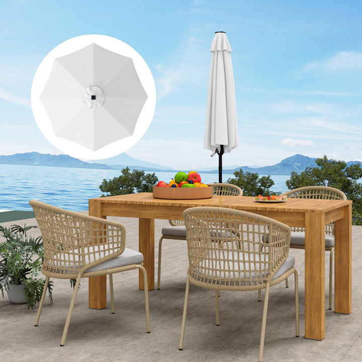 3 m Replacement Parasol Canopy with Top Vent, UPF 50+ Garden Parasol Replacement Canopy, 8 Rib Parasol Cover Replacement Fits Various Frames, Cream