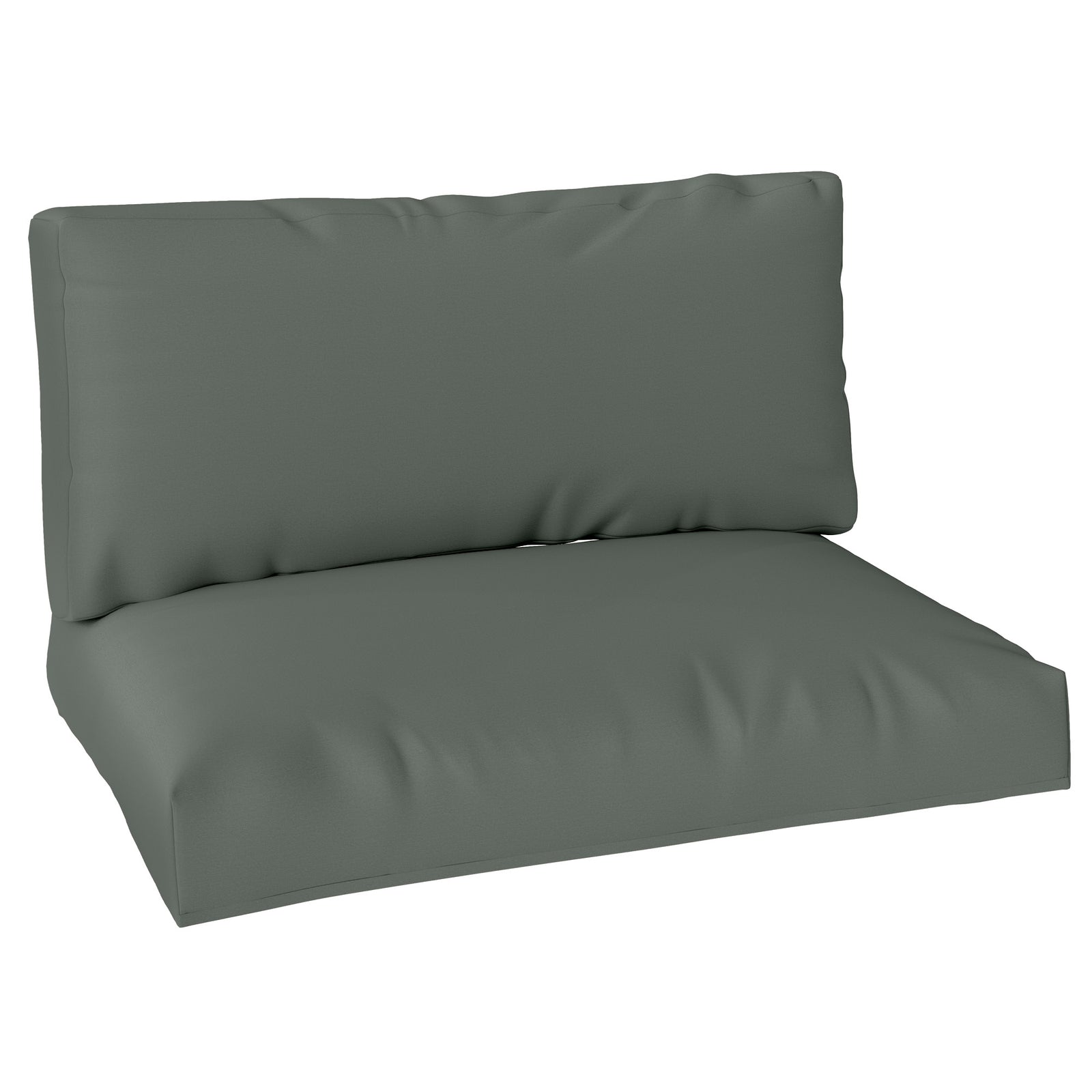 Two Piece Seat Pallet and Back Cushions - Charcoal Grey