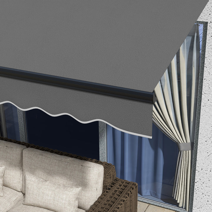 3 x 2m Aluminium Frame Electric Awning, with Remote - Dark Grey