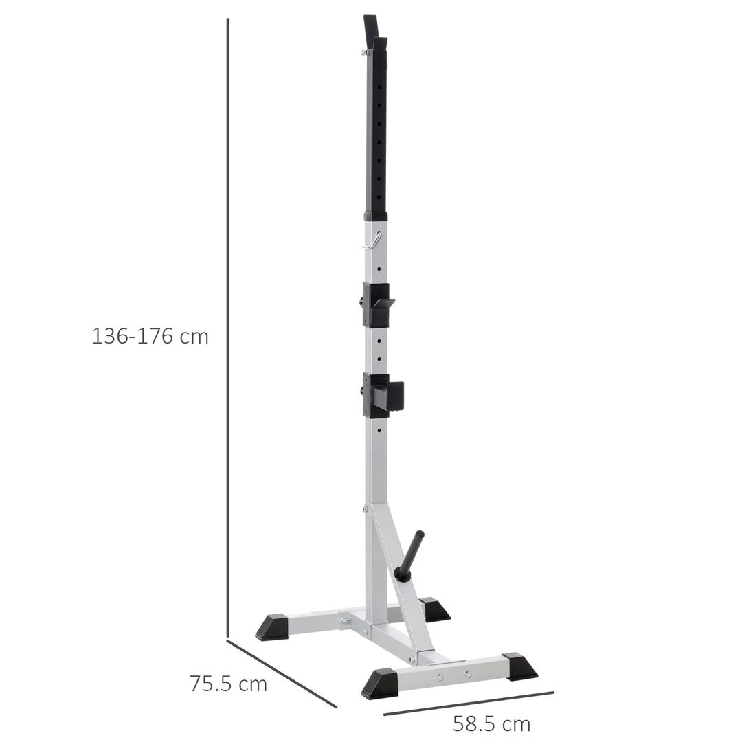 HOMCOM Weights Bar Barbell Rack Squat Stand Adjustable Portable Weight Lifting Suitable For Home Gym Training Work Out