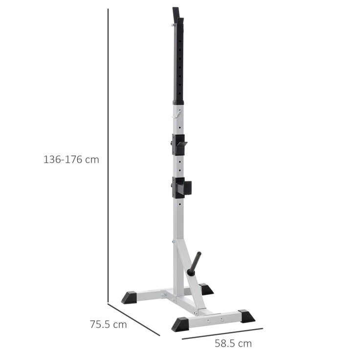 HOMCOM Weights Bar Barbell Rack Squat Stand Adjustable Portable Weight Lifting Suitable For Home Gym Training Work Out