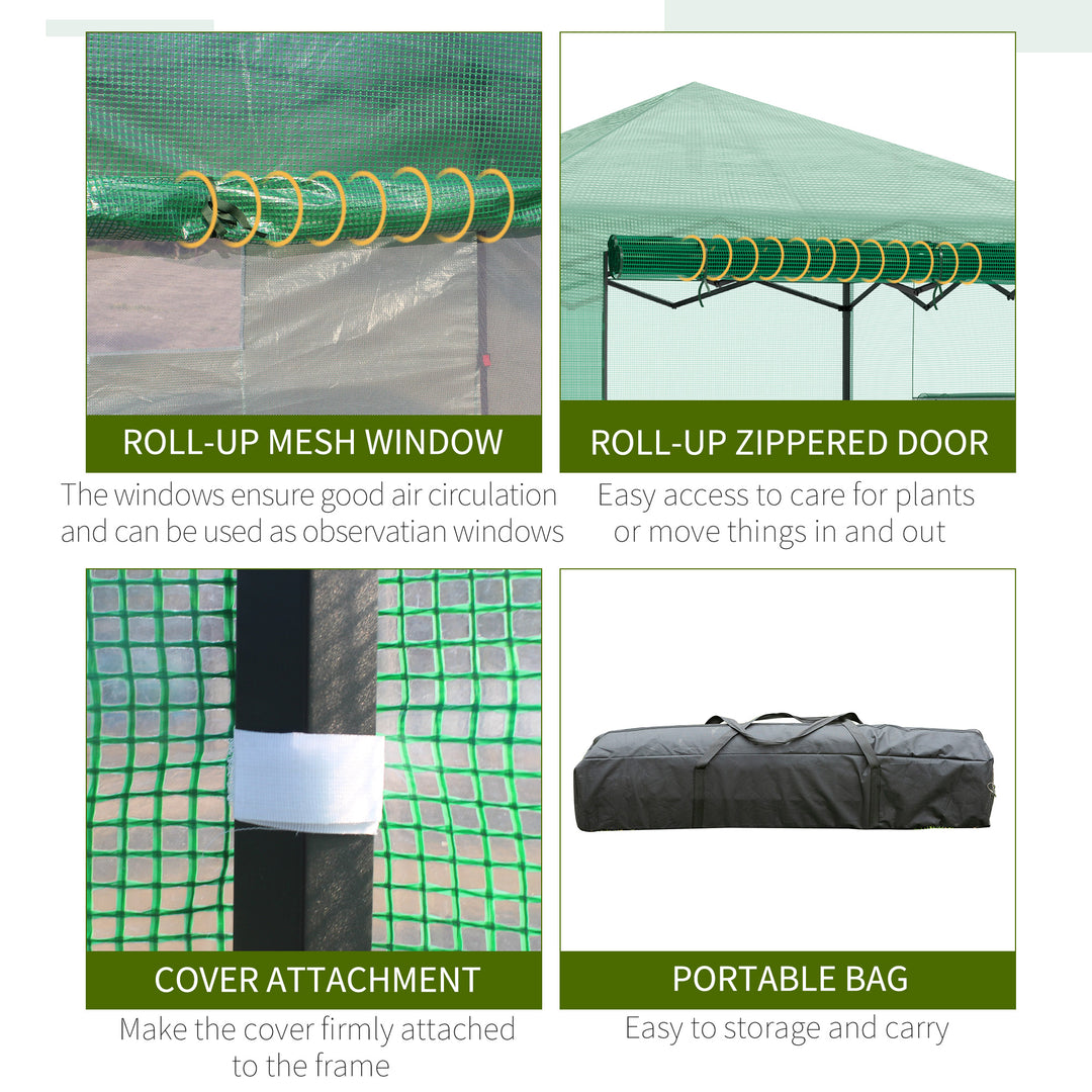 MCL Pop-up Small Greenhouse, Outdoor Walk-in Tomato Greenhouse with Carrying Bag, PE Cover, Steel Frame, Green, 2.4L x 1.8W x 2.4H m