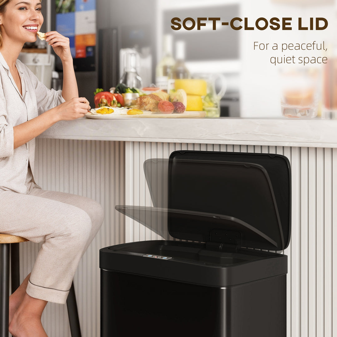 45L Stainless Steel Sensor Bin - Silver Tone