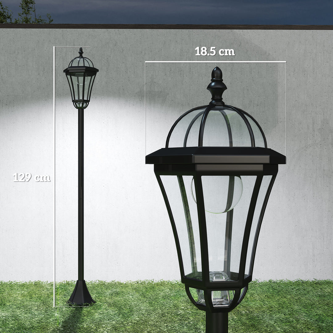 2 PCS 1.3M Garden Solar Lamp Post Lights Solar Powered LED Lantern Patio Pathway Walkway Outdoor Water-Resist Auto Switch 6 Hours Black