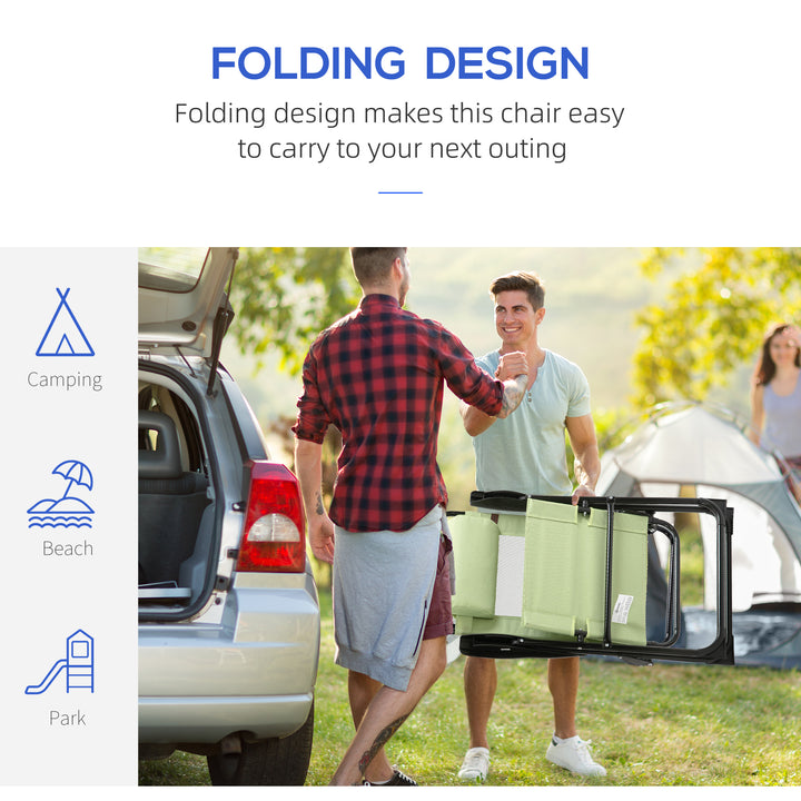 Folding Garden Chairs Set of 2, 5-Position Recliner Camping Chair with