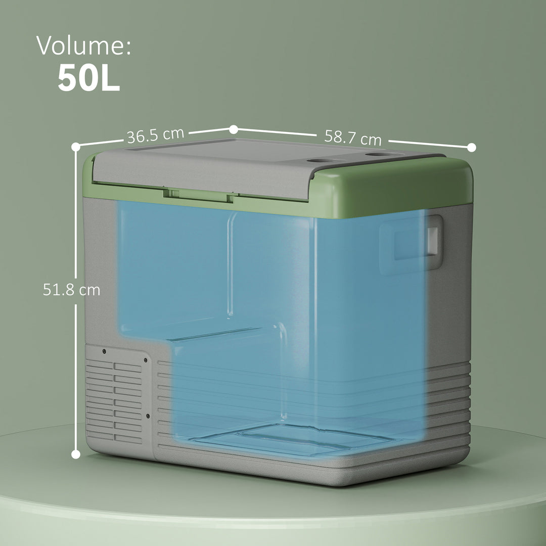 50L Portable Car Refrigerator - Light Green and Grey