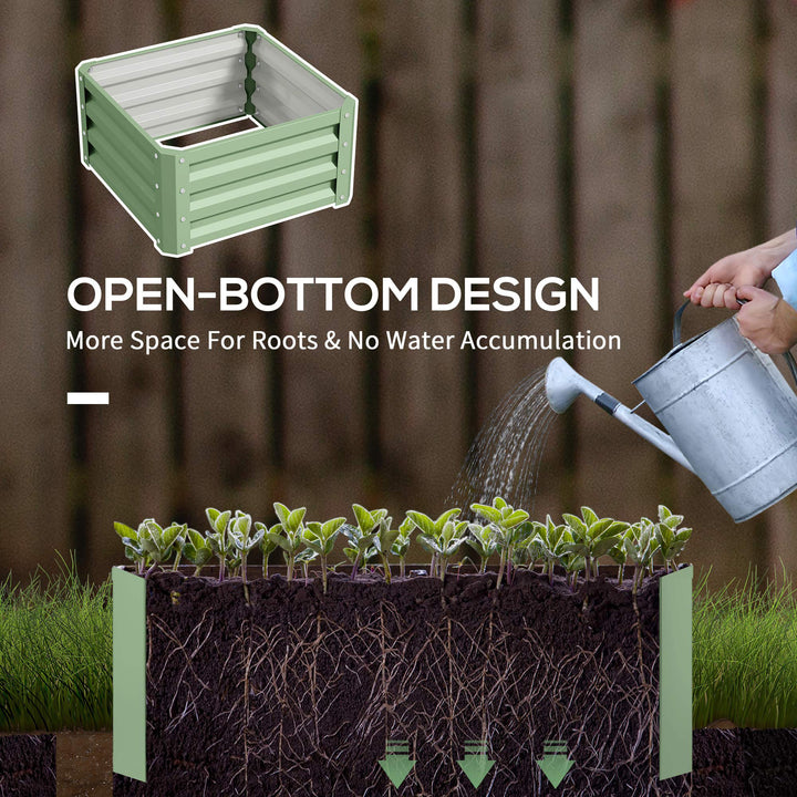 Set of Two 60 x 60cm Steel Planter Boxes - Light Green