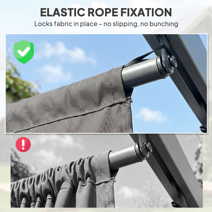 Retractable Pergola Cover, 3.5 x 2.6 m Replacement Canopy Fabric for 4
