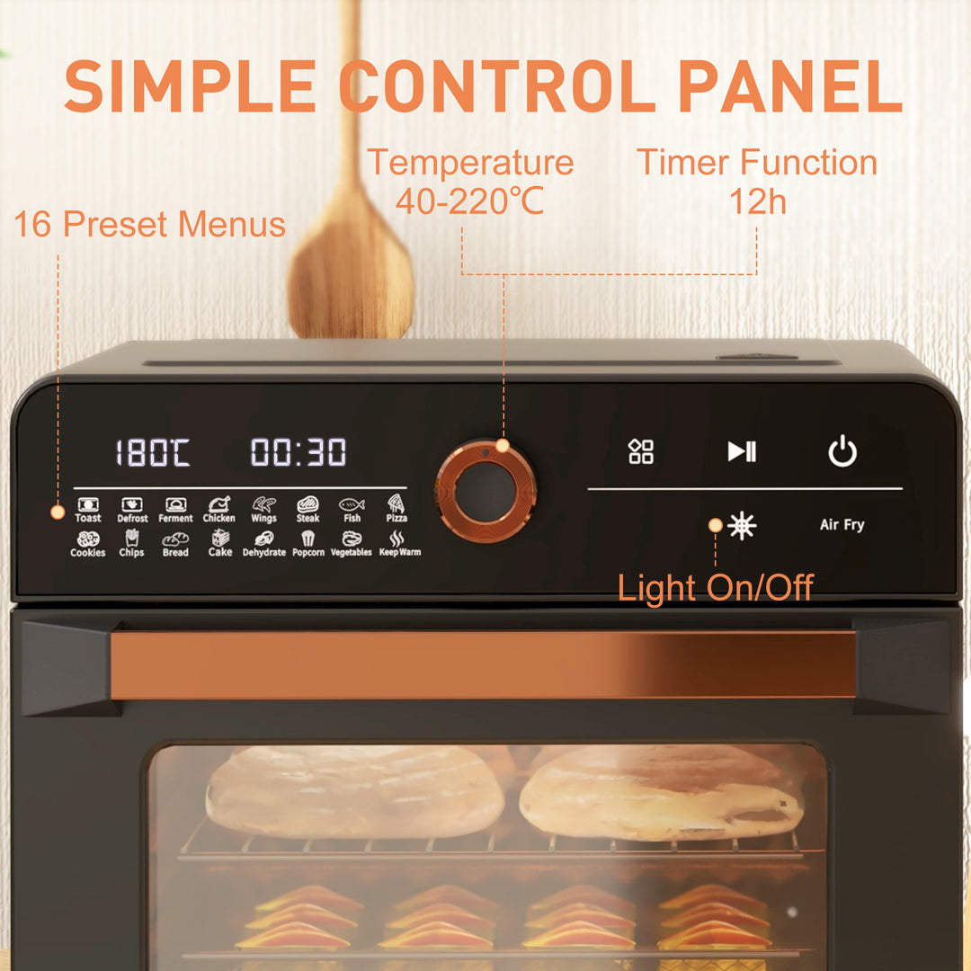 Air Fryer Oven, 20L Mini Oven, Multifunction Countertop Convection Oven with 16 Presets, Adjustable Temp and Time, 1400W