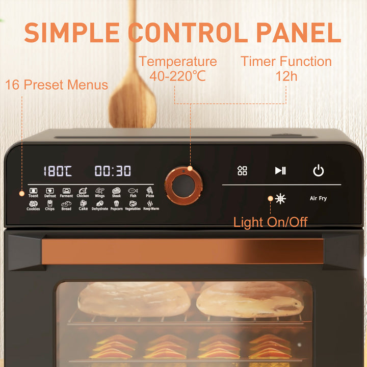 Air Fryer Oven, 20L Mini Oven, Multifunction Countertop Convection Oven with 16 Presets, Adjustable Temp and Time, 1400W