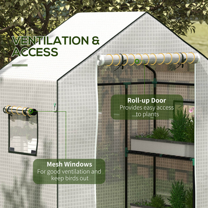 Greenhouse Cover Replacement Walk-in PE Hot House Cover with Roll-up D