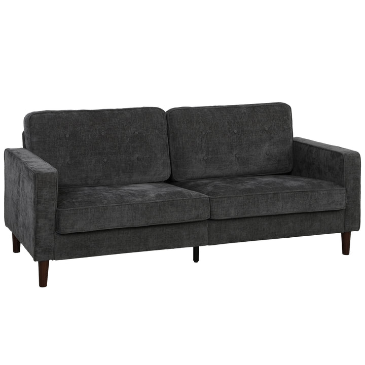 3 Seater Sofa Button Tufted Upholstered Couch with Wood Legs for Livin
