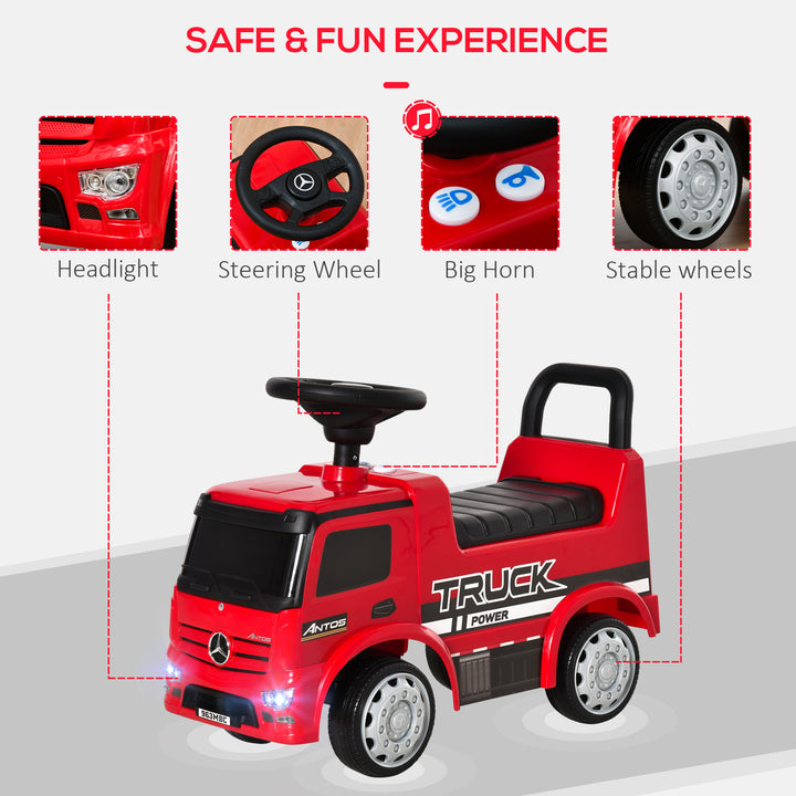 Compatible Kids Ride On Car Truck Mercedes Benz Licensed Toddler Foot To Floor Slider w/Under Seat Storage for 12 - 36 Months Red