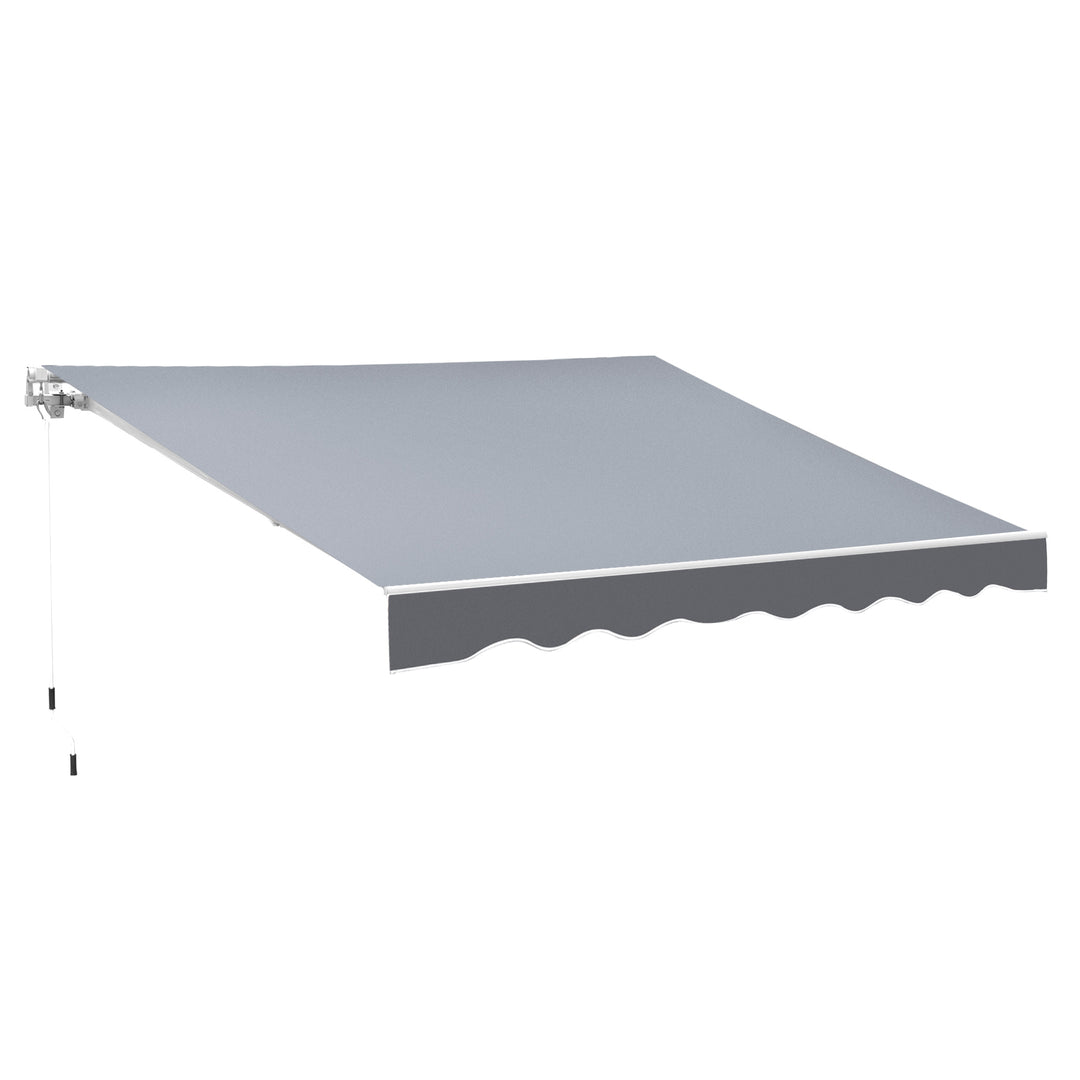 MCL 2.5m x 2m Garden Patio Manual Awning Canopy Sun Shade Shelter Retractable with Winding Handle Grey