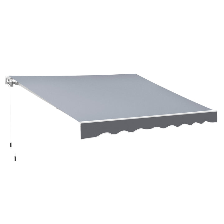 MCL 2.5m x 2m Garden Patio Manual Awning Canopy Sun Shade Shelter Retractable with Winding Handle Grey